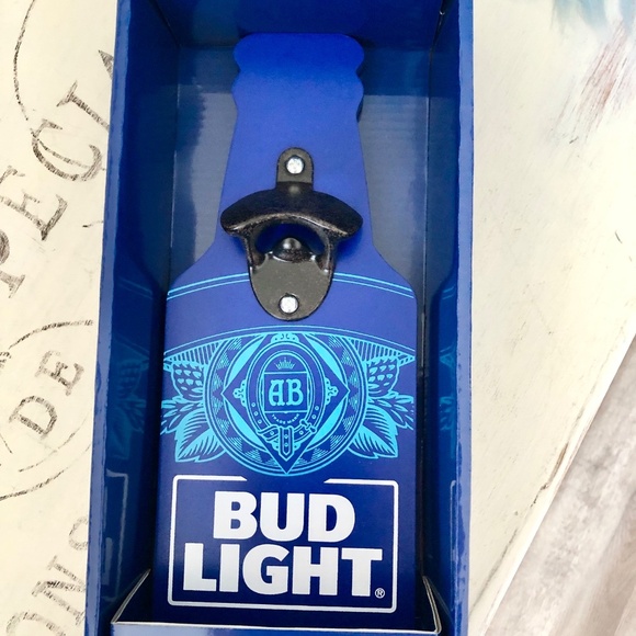 Bud Light, Beer Bottle, Opener, Wooden, Metal‎ Opener, New In Box - Picture 6 of 8